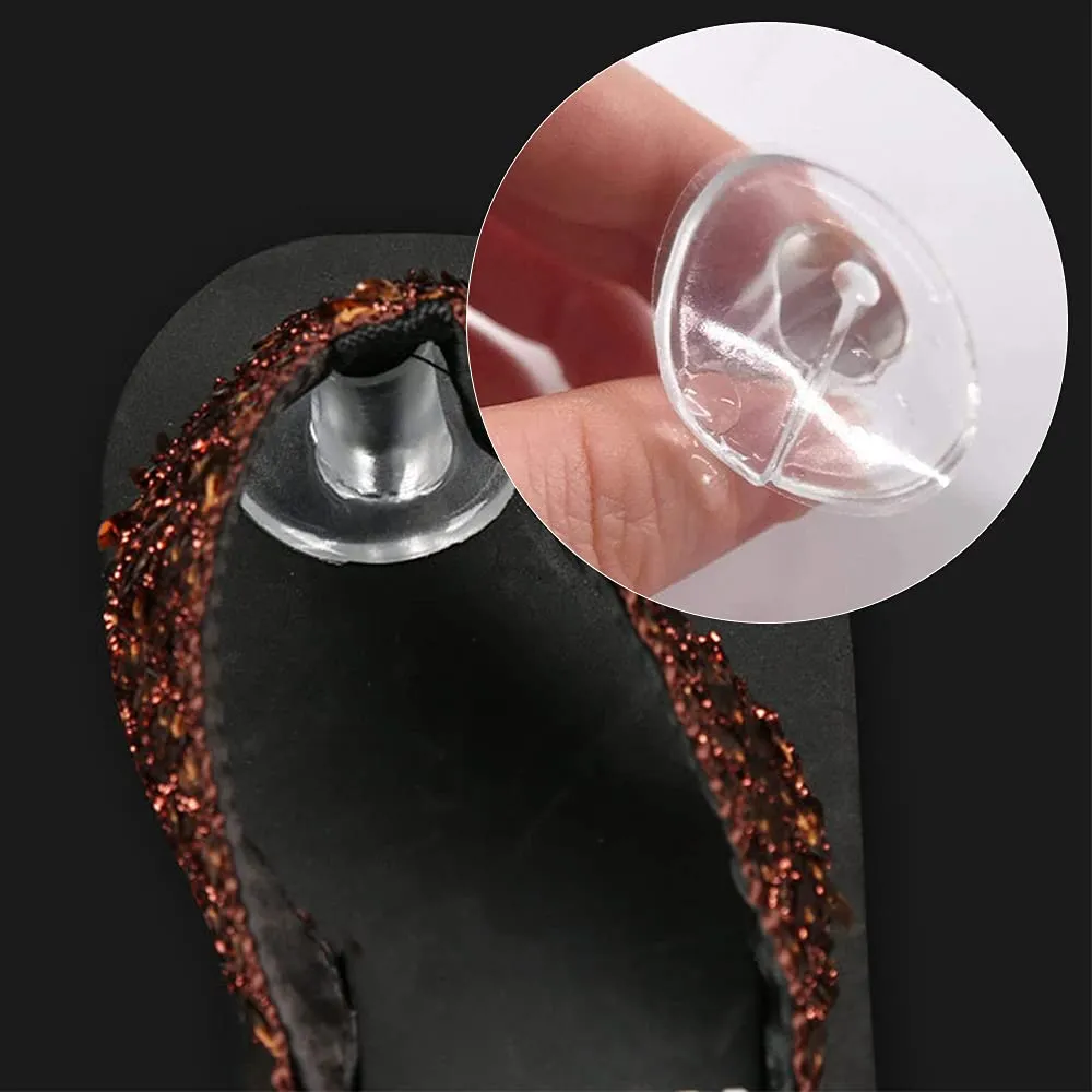 5 Pairs Silicone Thong Sandal Toe Protectors Sandal Toes Seam Guard Pad Flip-Flop Toe Cushion Clear Sandal Flip Flops Gel Toe Guards Cushions for Foot Protection
