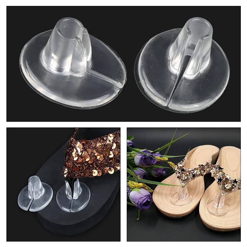 5 Pairs Silicone Thong Sandal Toe Protectors Sandal Toes Seam Guard Pad Flip-Flop Toe Cushion Clear Sandal Flip Flops Gel Toe Guards Cushions for Foot Protection