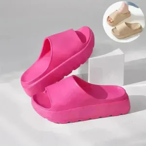 5.5cm Fish Mouth Shoes Floor Bathroom Home Slippers Outdoor Thick Soled Beach Slippers For Women