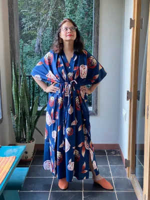 A rumor among fairies V-Neck, Cinched Waist Ankle Length Kaftan