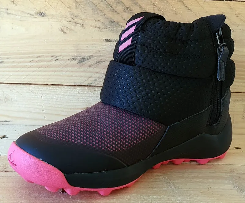 Adidas Rapida Snow Mid Textile Trainers UK2/US2.5/EU34 EE6172 Black/Pink