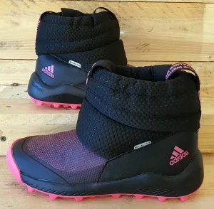 Adidas Rapida Snow Mid Textile Trainers UK2/US2.5/EU34 EE6172 Black/Pink