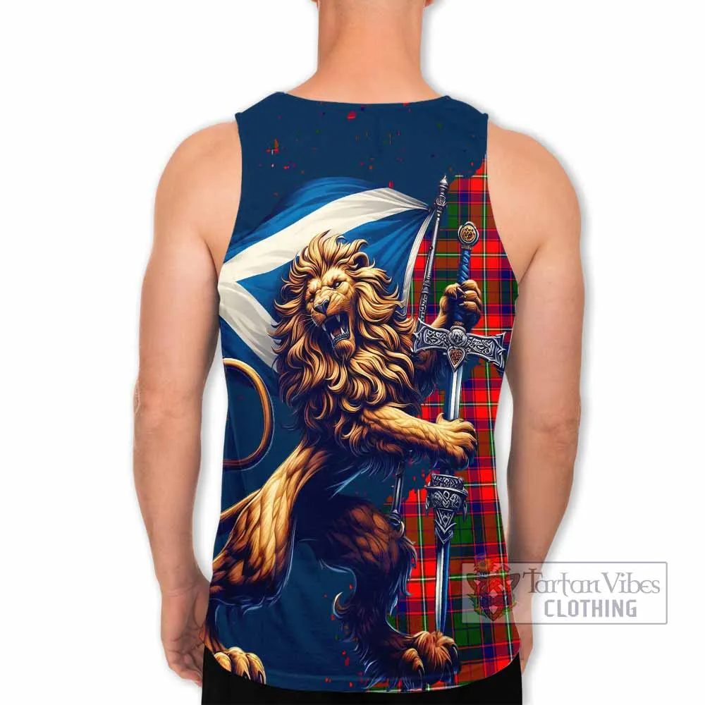Belshes (Belsches) Tartan Family Crest Men's Tank Top with Scottish Majestic Lion