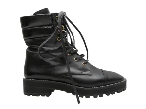 Black Stuart Weitzman Leather Combat Boots Size 10