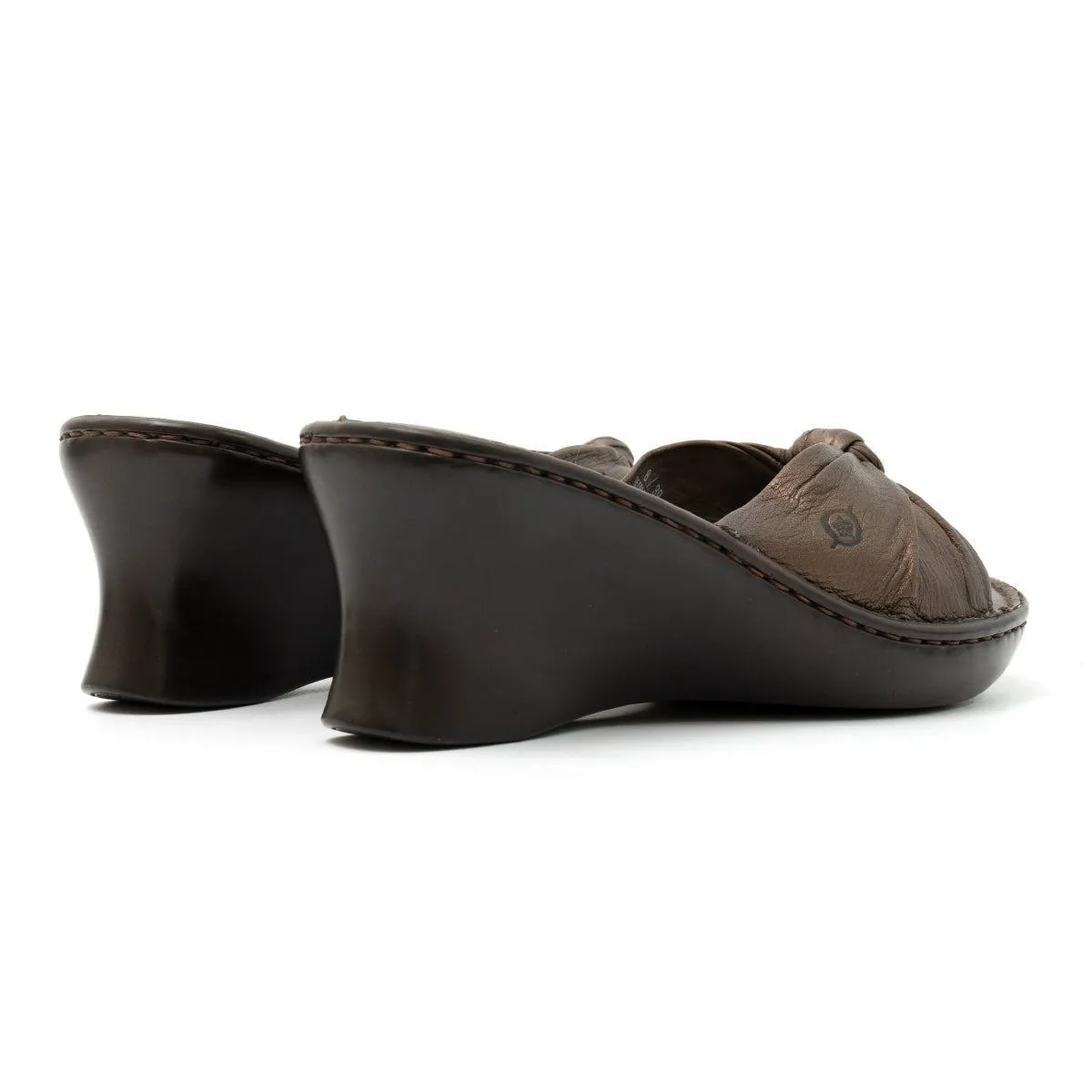 Born Wedge Sandals Leather Brown Colour For Women