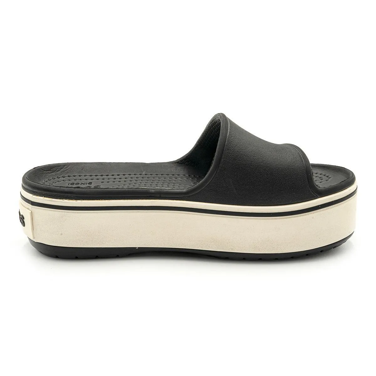 Crocs Platform Flat Sandals Rubber Black Colour For Kids