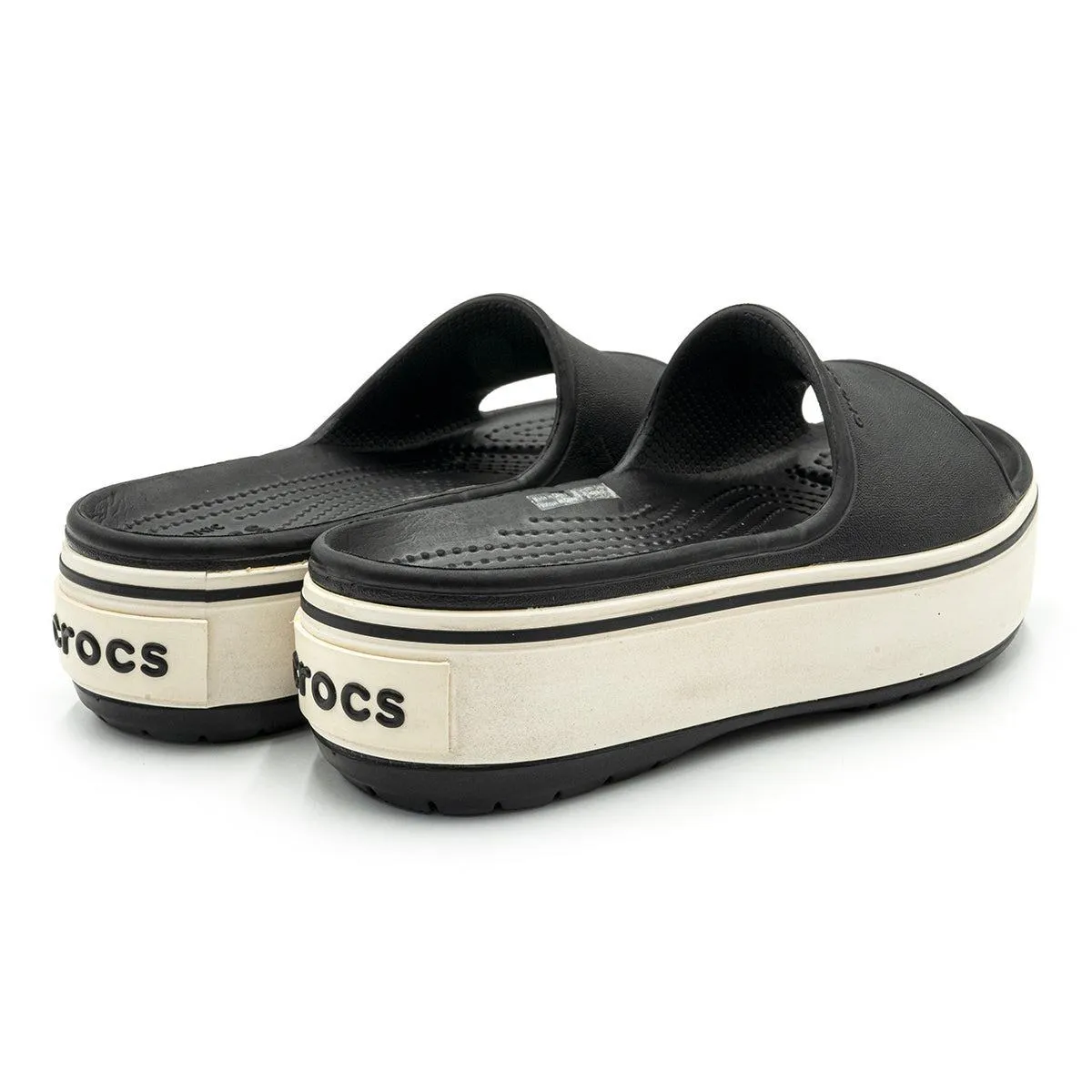 Crocs Platform Flat Sandals Rubber Black Colour For Kids