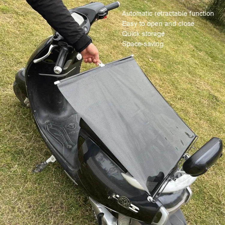 Electric Bike Telescopic Sunshade Rain Shield Motorcycle Rain Cover, Size: 58 x 125cm Black