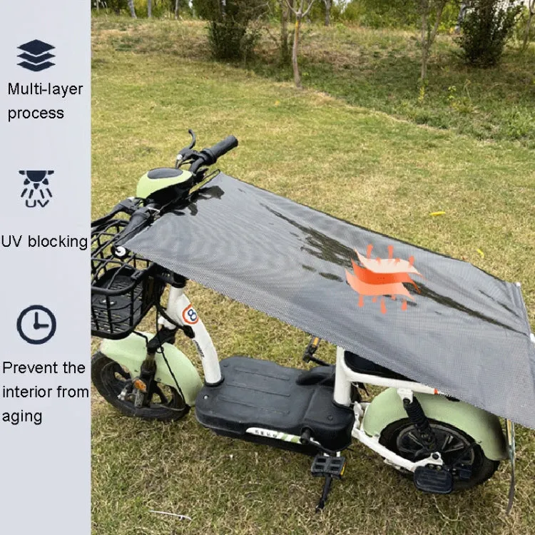 Electric Bike Telescopic Sunshade Rain Shield Motorcycle Rain Cover, Size: 58 x 125cm Black