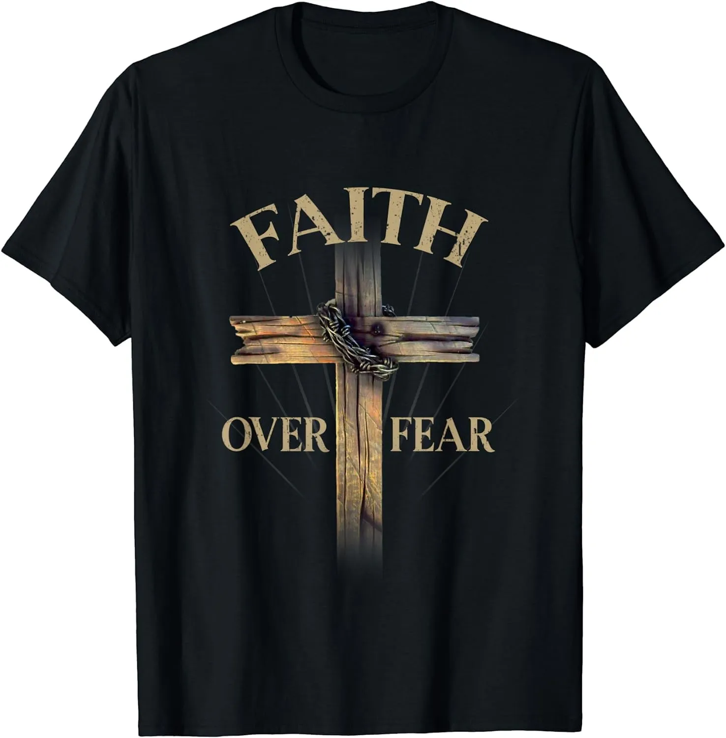 Faith Over Fear Christian Cross Religious For Men Women T-Shirt