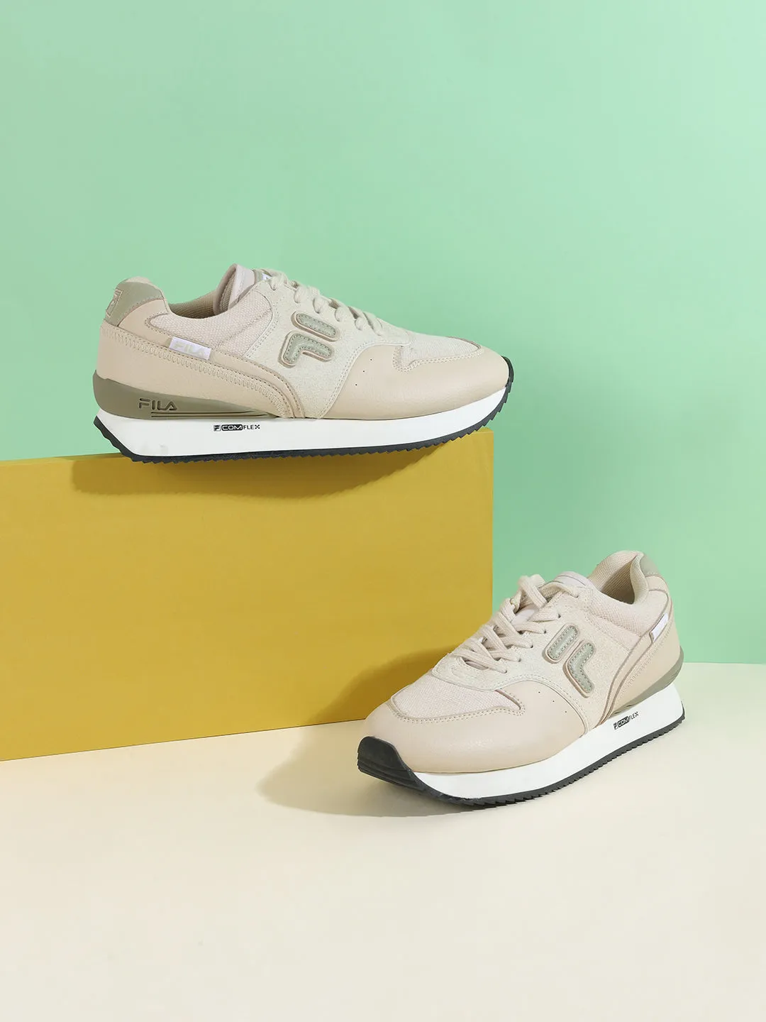 Fila Women Beige Retro-Jo Textile Shoes