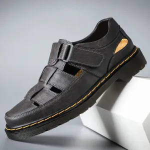 Hnzxzm Handmade Shoes Good Quality Sandals Waterproof Summer Casual Outdoor Sandals Comfortable Shoes for Men’s Daily Roman Beach Male