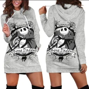 Jack Skellington Hoodie Dress Light Weight Sweater Dress Corpse Bride Dress with Hood 12 Design and Color Options
