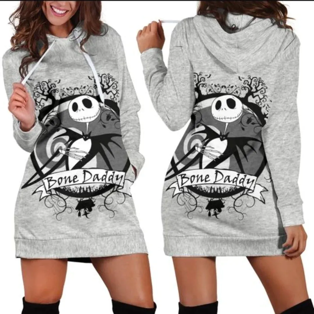 Jack Skellington Hoodie Dress Light Weight Sweater Dress Corpse Bride Dress with Hood 12 Design and Color Options