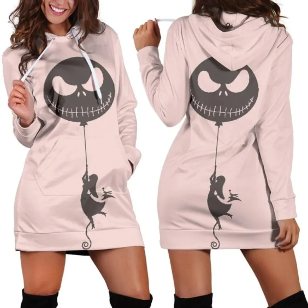 Jack Skellington Hoodie Dress Light Weight Sweater Dress Corpse Bride Dress with Hood 12 Design and Color Options