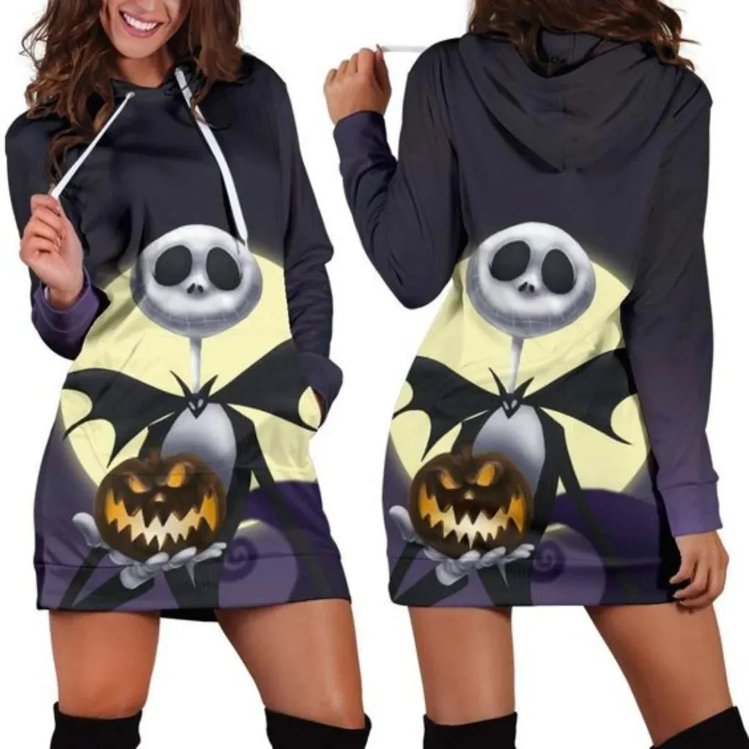 Jack Skellington Hoodie Dress Light Weight Sweater Dress Corpse Bride Dress with Hood 12 Design and Color Options