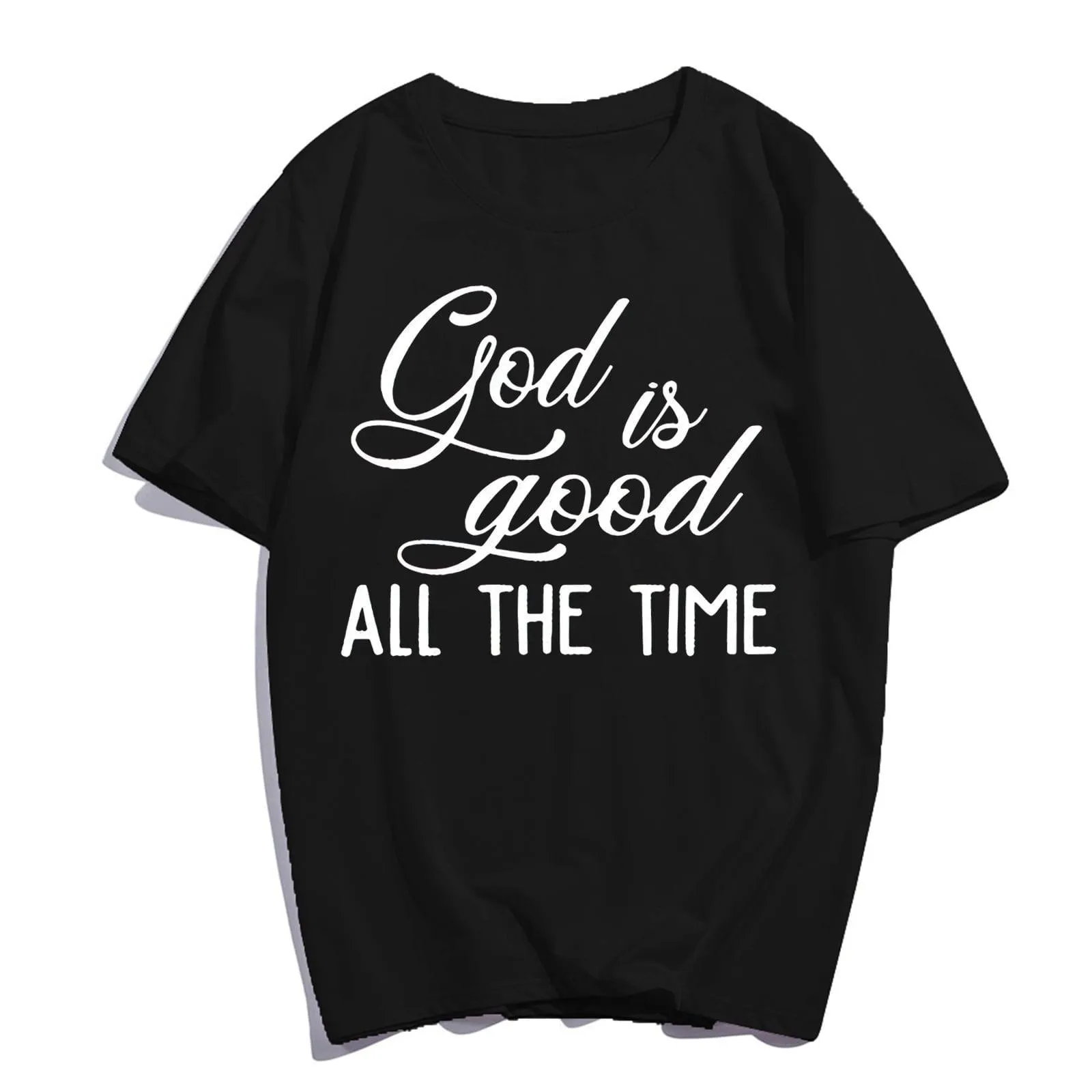 Jesus T-Shirt Pray Faith Casual Christ Women Men Christian Cross Graphics Summer Tops Gift Tee Black Large