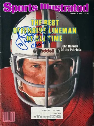 John Hannah Signed Sports Illustrated Hall of Fame Class of 91 Inscription 8/3/1981 Issue (JSA)