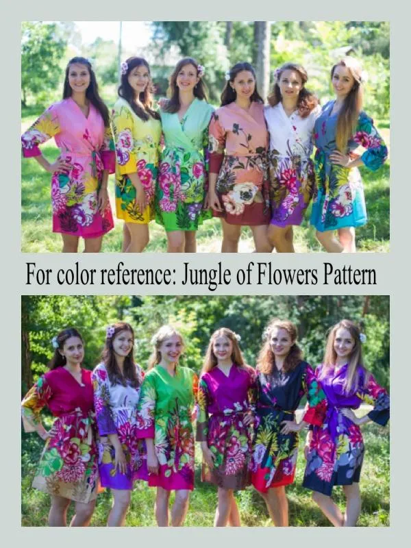 Jungle of Flowers V-Neck, Cinched Waist Ankle Length Kaftan
