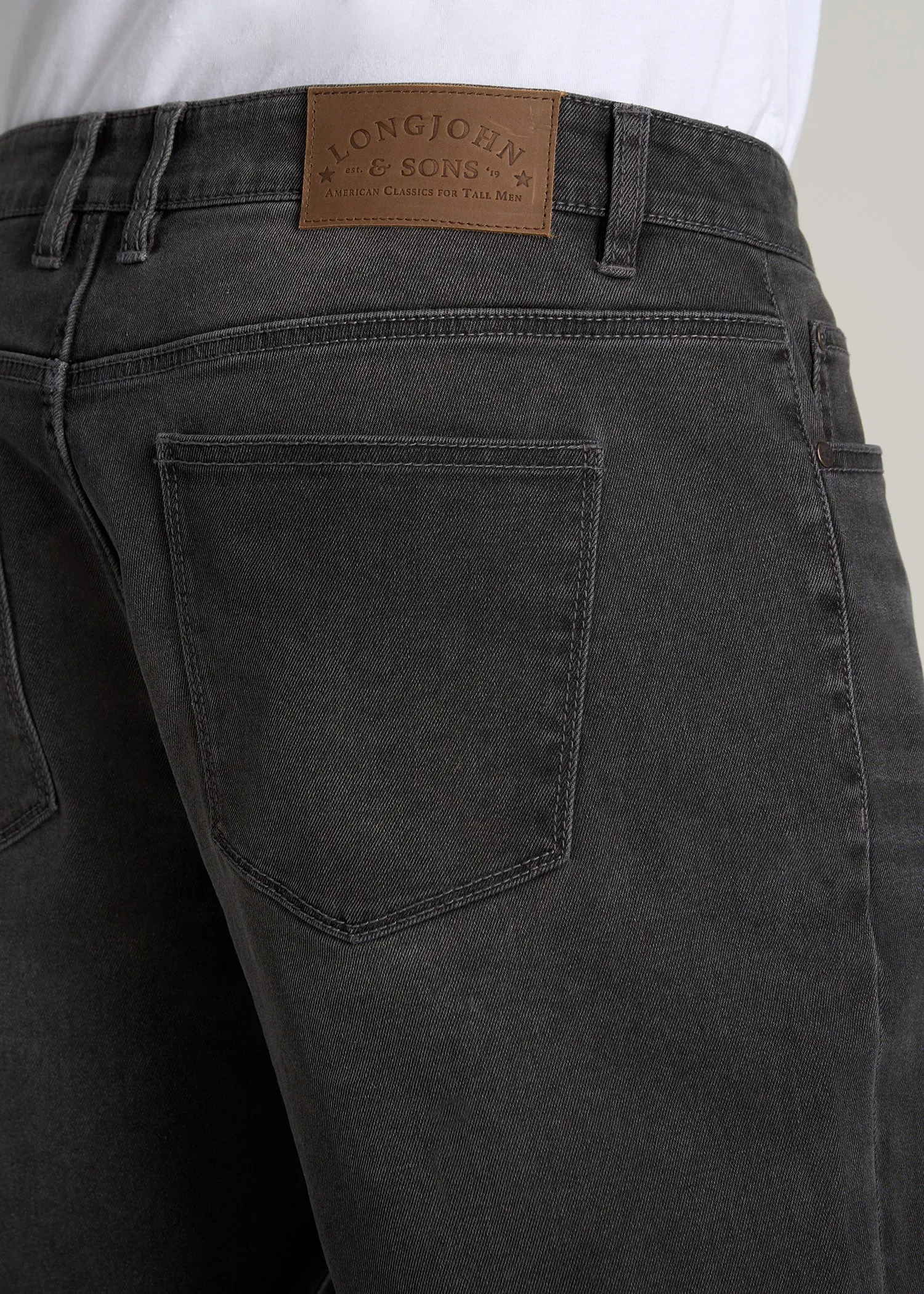 LJ&S STRAIGHT LEG Jeans for Tall Men in Industrial Grey
