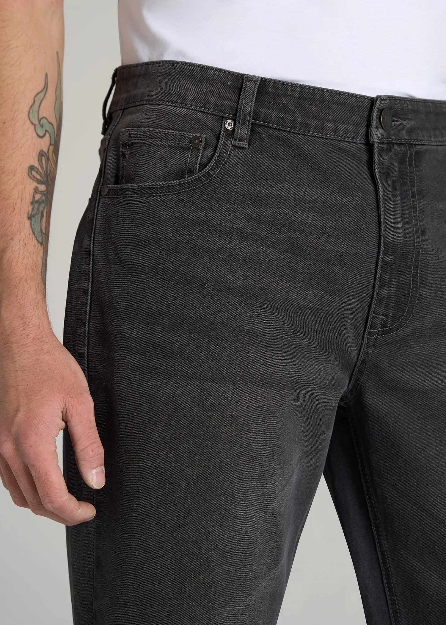 LJ&S STRAIGHT LEG Jeans for Tall Men in Industrial Grey