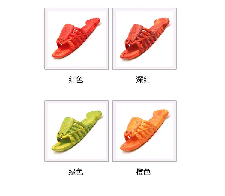 Lobster Flip floops Funny Sandals Slippers Unisex Lobster Shoes Pool Beach Party Fish for Women Men & Kid