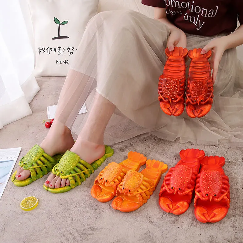 Lobster Flip floops Funny Sandals Slippers Unisex Lobster Shoes Pool Beach Party Fish for Women Men & Kid