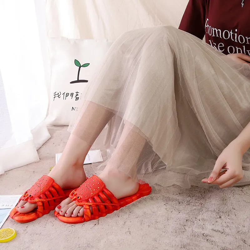 Lobster Flip floops Funny Sandals Slippers Unisex Lobster Shoes Pool Beach Party Fish for Women Men & Kid
