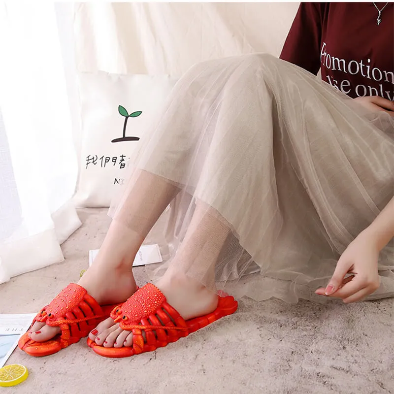 Lobster Flip floops Funny Sandals Slippers Unisex Lobster Shoes Pool Beach Party Fish for Women Men & Kid