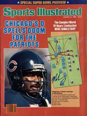Mike Singletary Signed Sports Illustrated 1/27/1986 Issue (JSA)