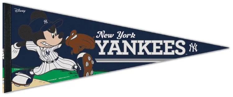 New York Yankees "Mickey Mouse Flamethrower" Official MLB/Disney Premium Felt Pennant - Wincraft Inc.