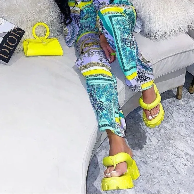 Platform flip-flops INS tide beach shoes（HPSD177）