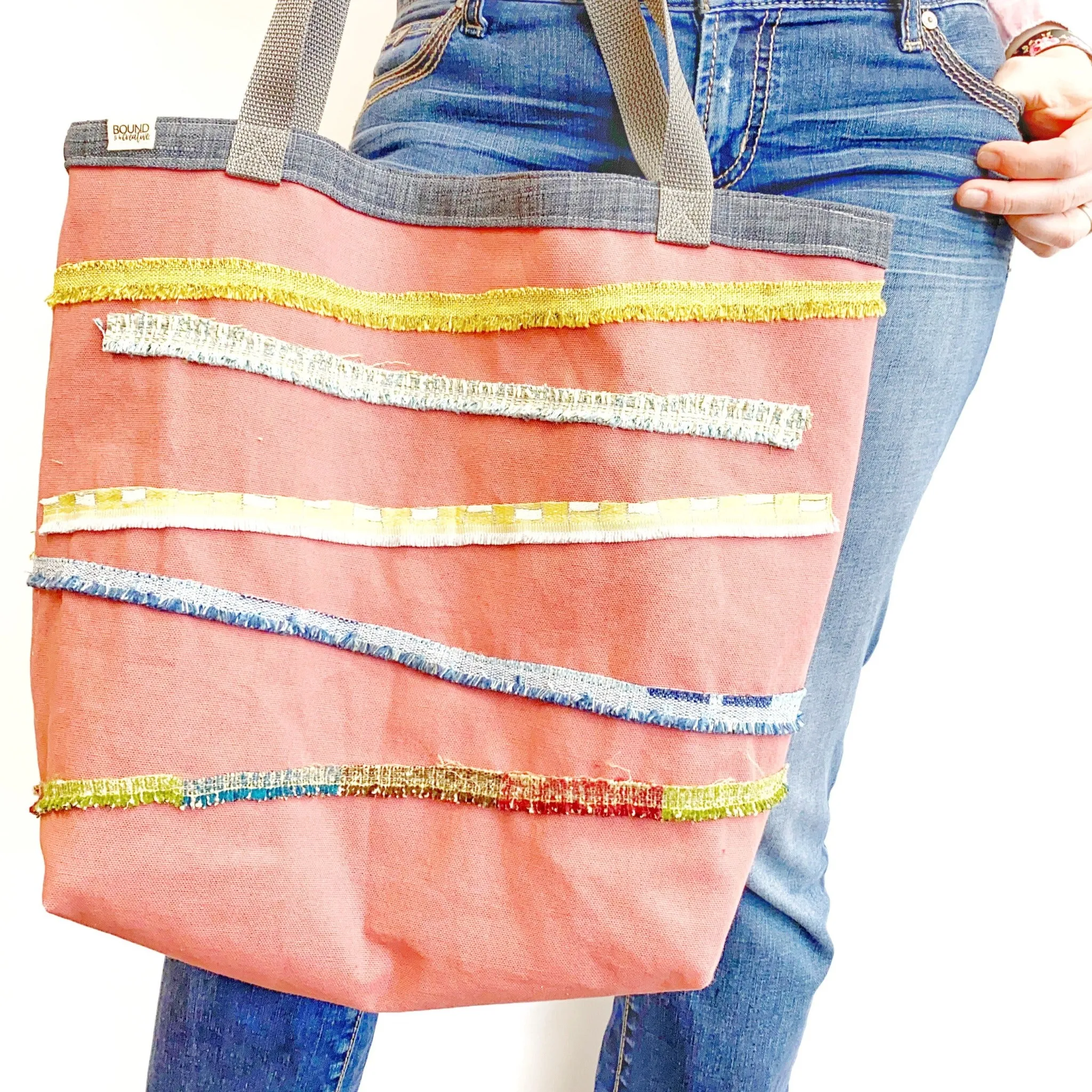 Reversible Art Bag, Recycled Fabric, Reversible Tote, Market Bag, Work Bag, Sturdy Tote, Women's Retreat Bag, Vacation