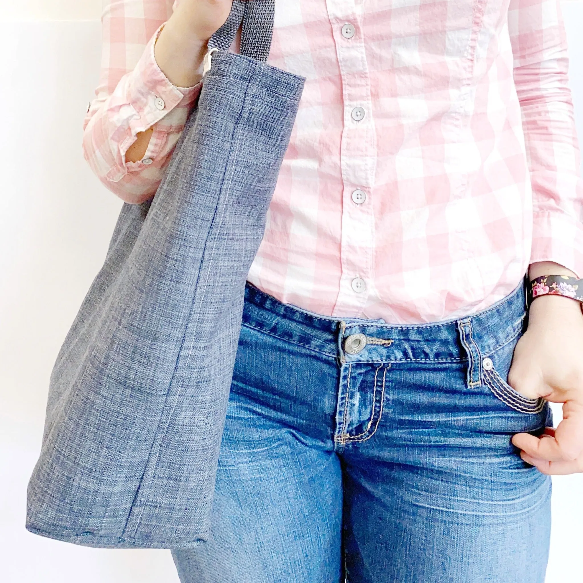 Reversible Art Bag, Recycled Fabric, Reversible Tote, Market Bag, Work Bag, Sturdy Tote, Women's Retreat Bag, Vacation