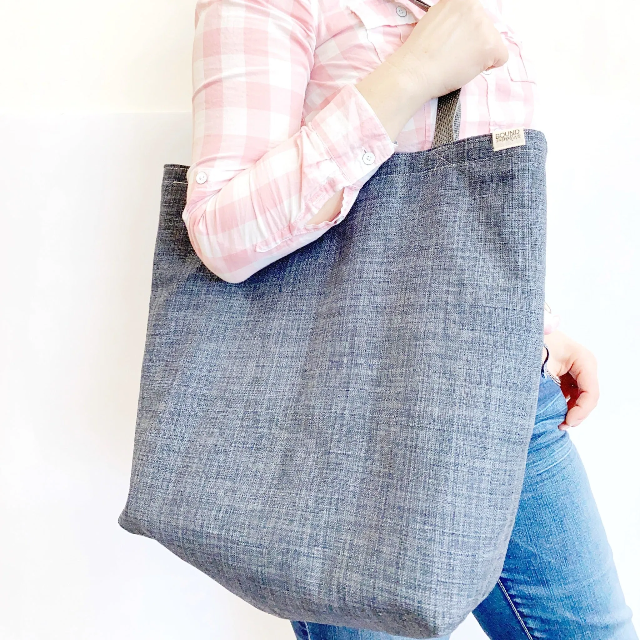 Reversible Art Bag, Recycled Fabric, Reversible Tote, Market Bag, Work Bag, Sturdy Tote, Women's Retreat Bag, Vacation