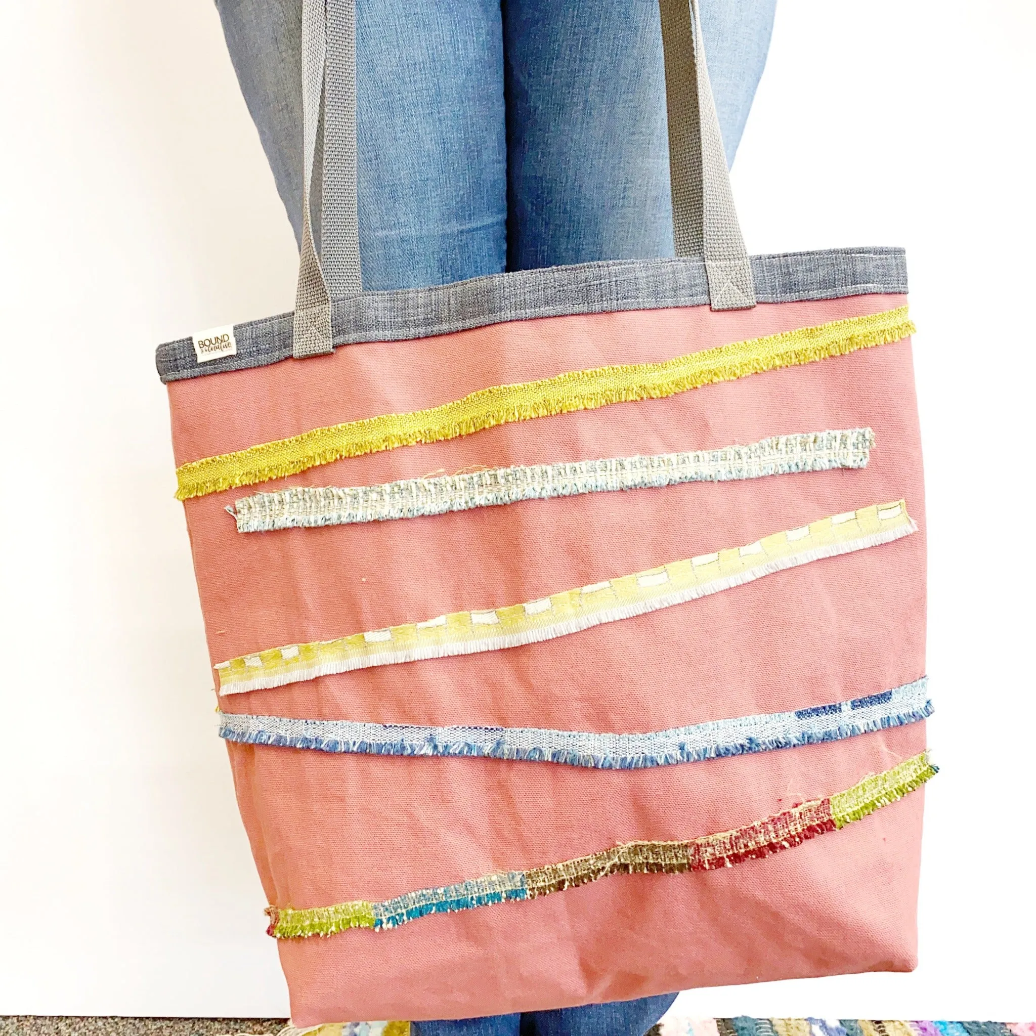 Reversible Art Bag, Recycled Fabric, Reversible Tote, Market Bag, Work Bag, Sturdy Tote, Women's Retreat Bag, Vacation