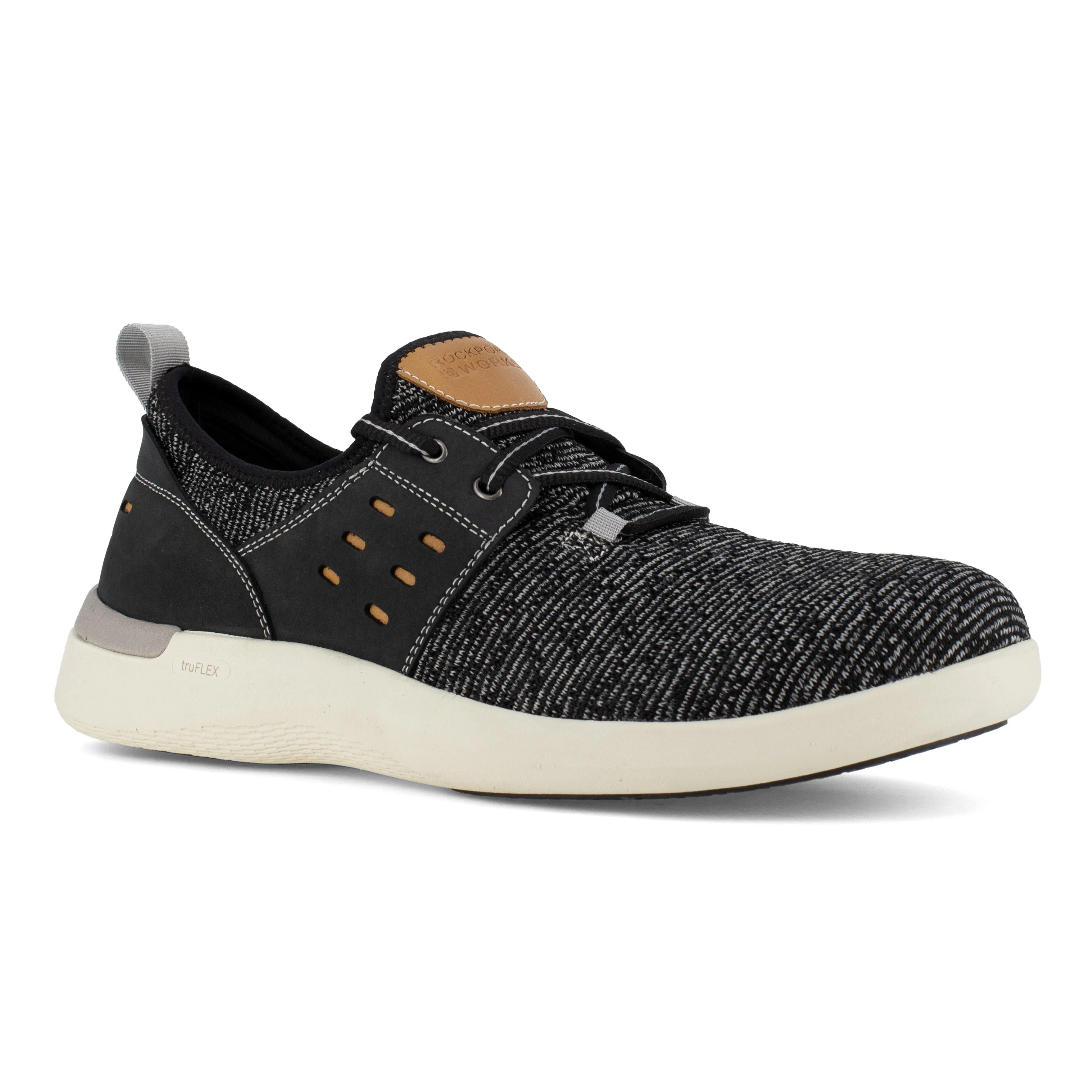 Rockport Men's TruFlex Comp Toe  Two Eye Tie Sneaker Work Shoe - Black - RK4689
