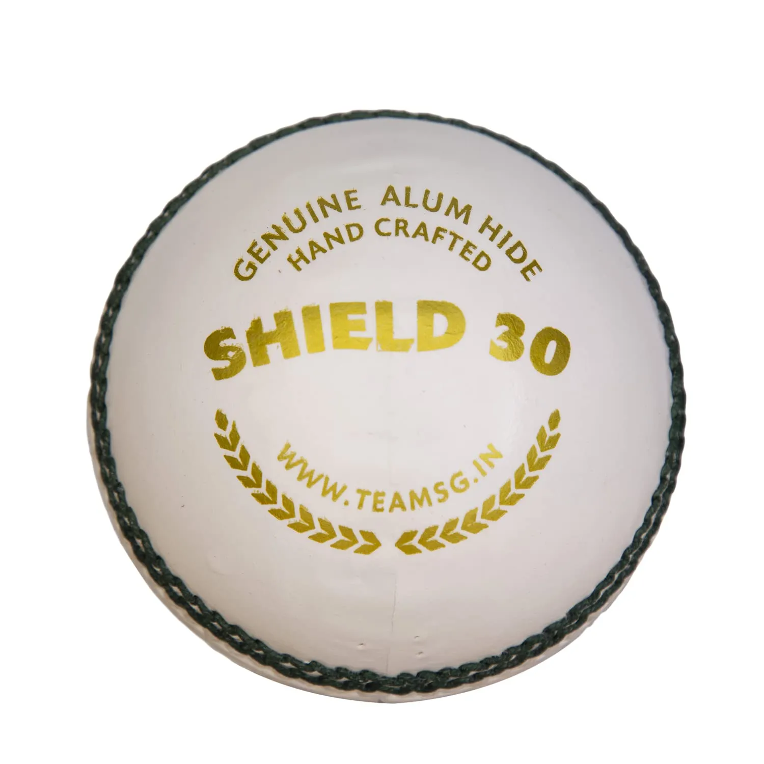 Shield 30 Water Proof Cricket Leather Ball (White)
