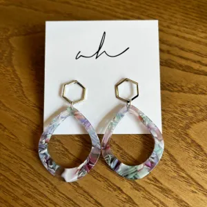 Silver Pastel Teardrop Earrings | AH Designs