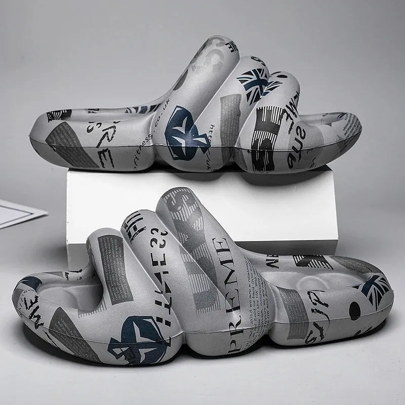 Sohiwoo Men's Slippers EVA Beach Sandals Male Summer Outdoor Slides Non-slip Bathroom Household Shoes Comfortable Soft Light Mules