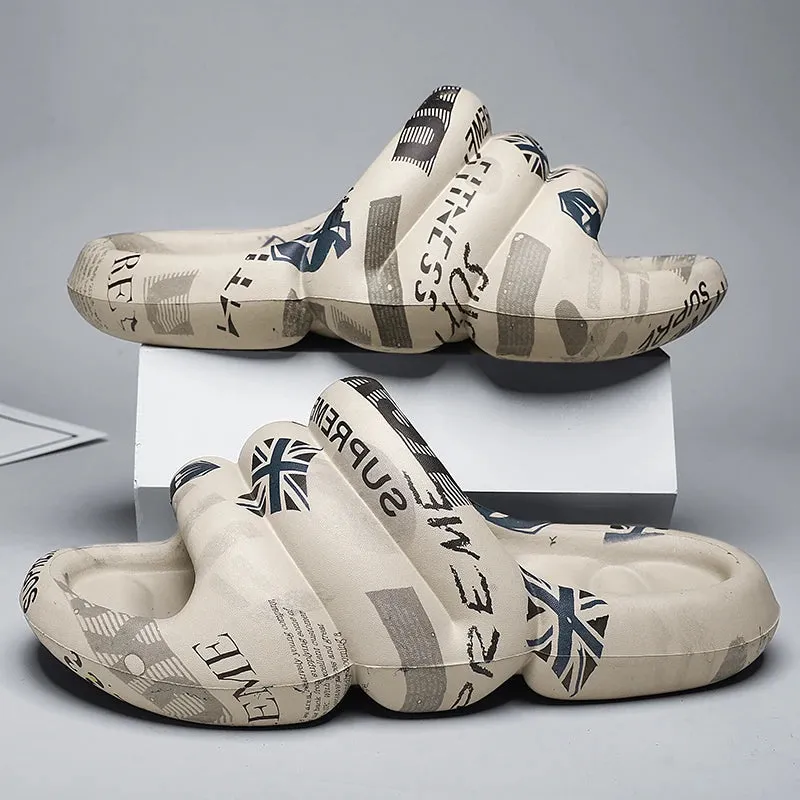 Sohiwoo Men's Slippers EVA Beach Sandals Male Summer Outdoor Slides Non-slip Bathroom Household Shoes Comfortable Soft Light Mules