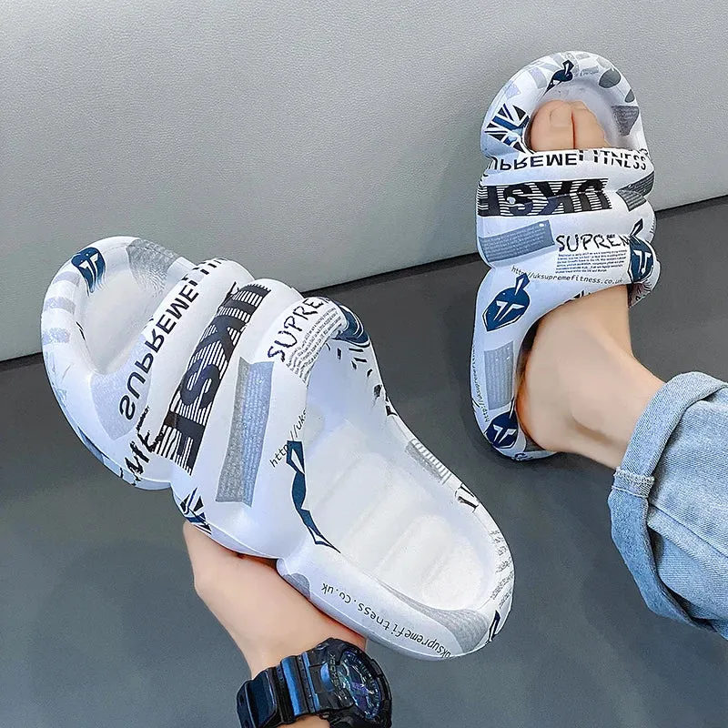 Sohiwoo Men's Slippers EVA Beach Sandals Male Summer Outdoor Slides Non-slip Bathroom Household Shoes Comfortable Soft Light Mules