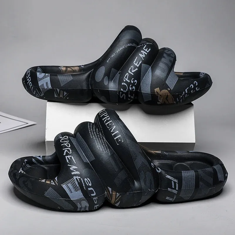 Sohiwoo Men's Slippers EVA Beach Sandals Male Summer Outdoor Slides Non-slip Bathroom Household Shoes Comfortable Soft Light Mules