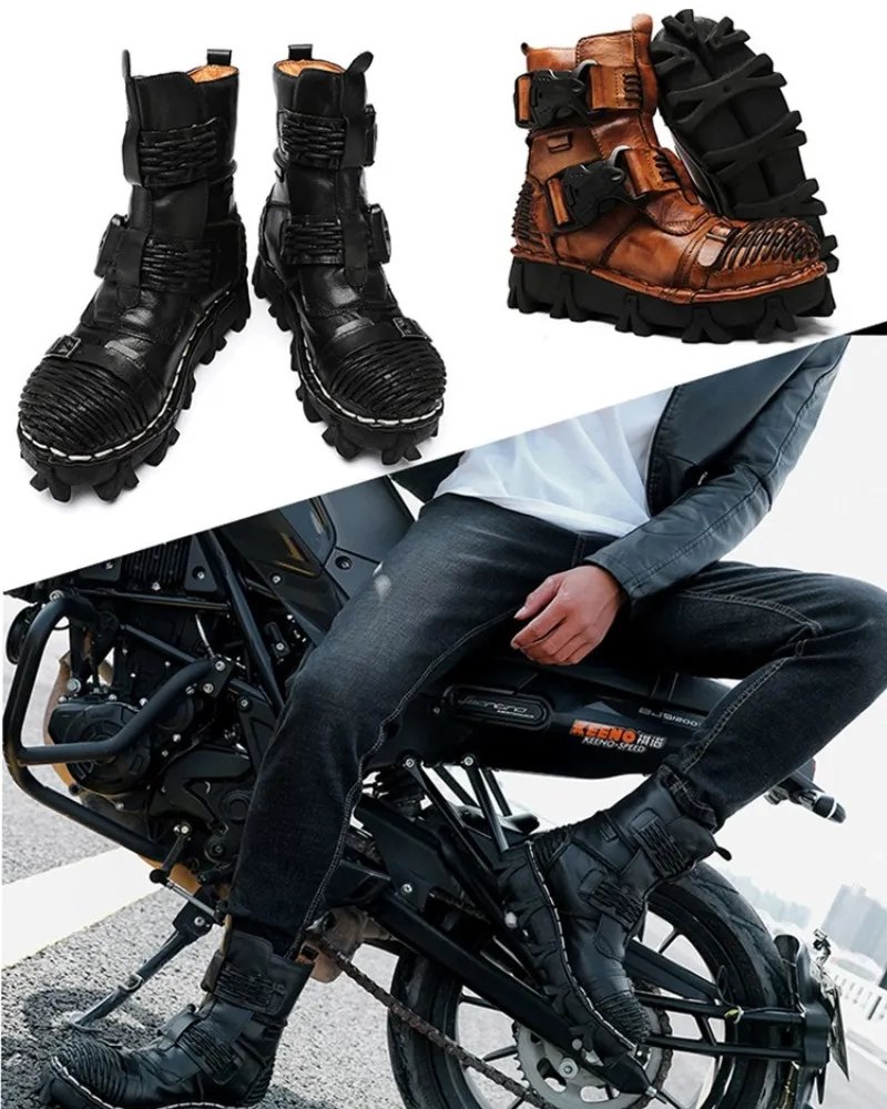 Techwear Harley Unisex Buckle Motorcycle Boots