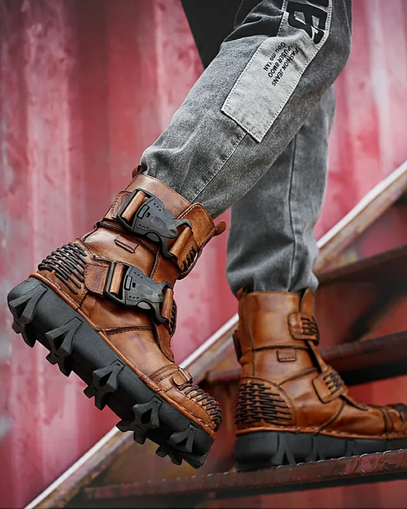 Techwear Harley Unisex Buckle Motorcycle Boots