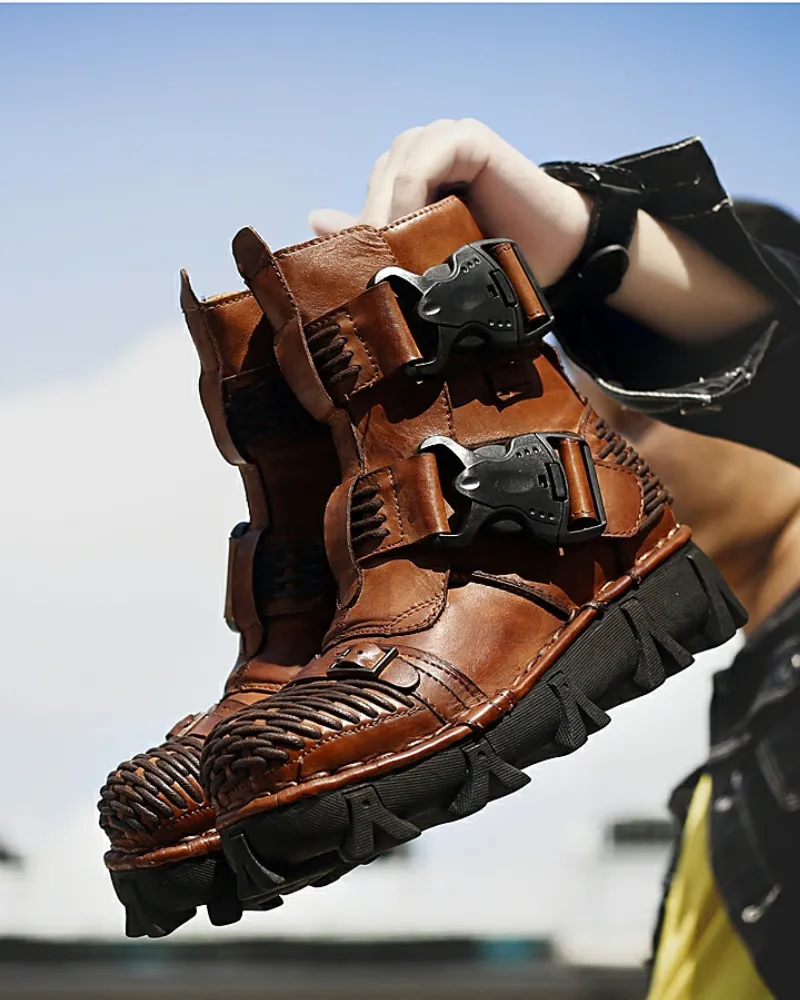 Techwear Harley Unisex Buckle Motorcycle Boots