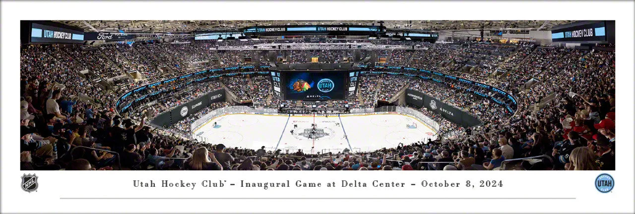 Utah Hockey Club Inaugural NHL Game at Delta Center Panoramic Poster Print - Blakeway 2024