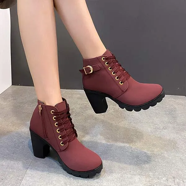 Women'S High Heel Chunky Platform Ankle Boots 79176085C