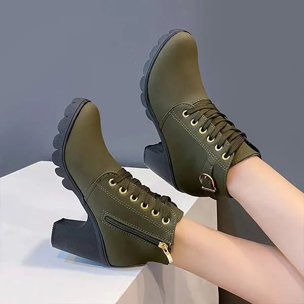 Women'S High Heel Chunky Platform Ankle Boots 79176085C