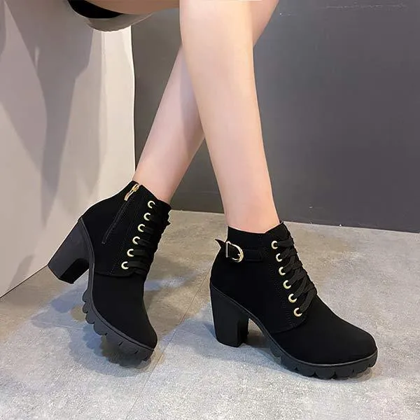 Women'S High Heel Chunky Platform Ankle Boots 79176085C